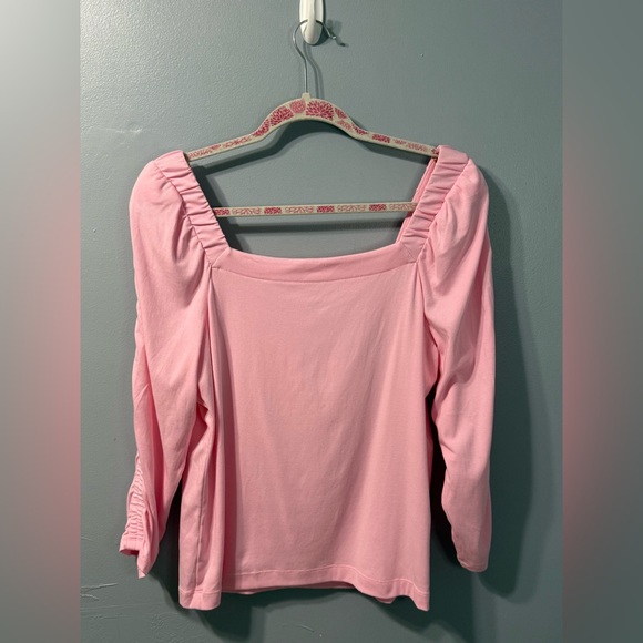 Lilly Pulitzer Sirah Knit Top in Conch Shell Pink Women’s 3/4 Sleeve Blouse XL - Picture 6 of 12